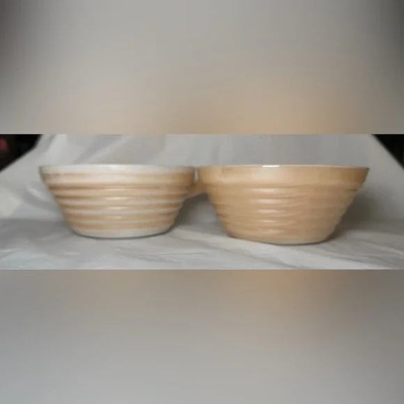 Vintage Lot Of 4 Fire King Lusterware Beehive Handled Bowls Anchor Hocking - Picture 6 of 9